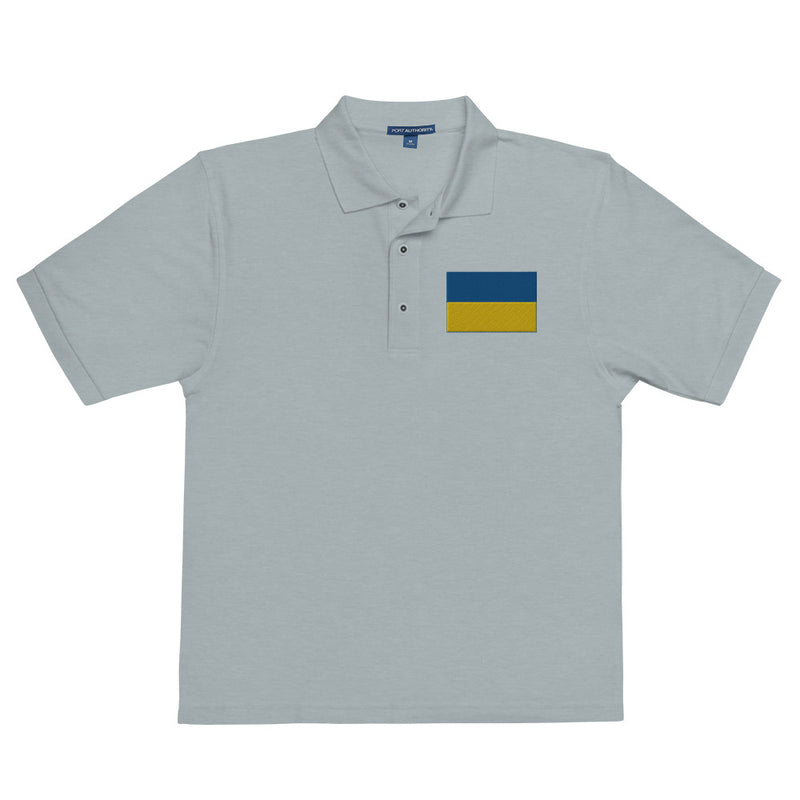 Ukrainian Flag Premium Polo Shirt - Cool Heather