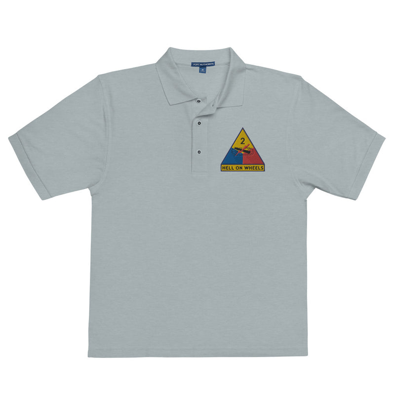 2nd Armored Division Premium Polo Shirt - Cool Heather