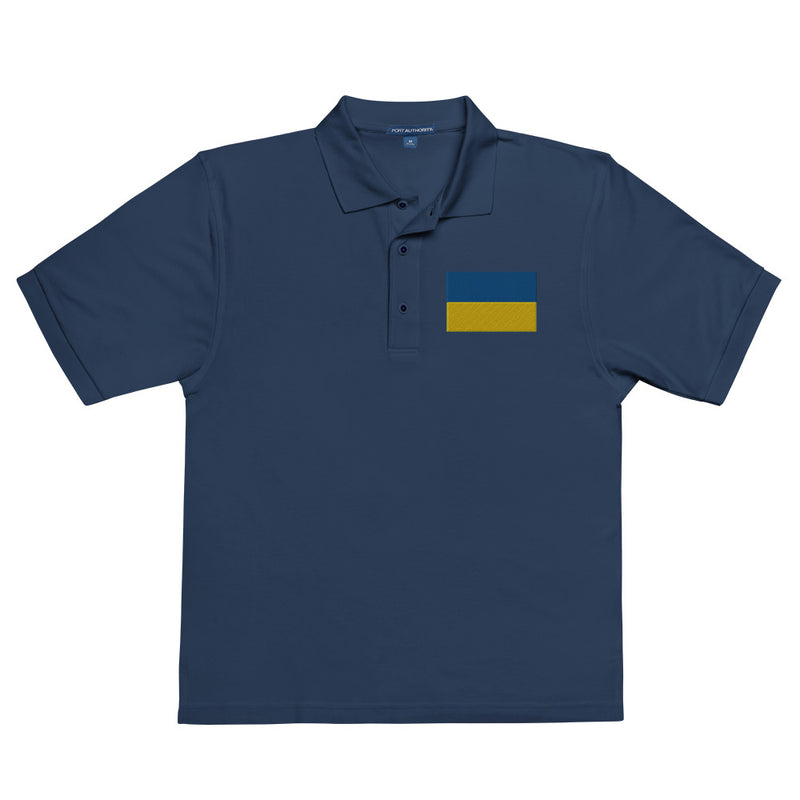 Ukrainian Flag Premium Polo Shirt - Navy