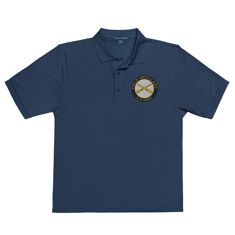 US Army Field Artillery Premium Polo Shirt - Navy