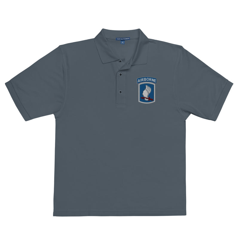 173rd Airborne Brigade Premium Polo Shirt - Steel Grey