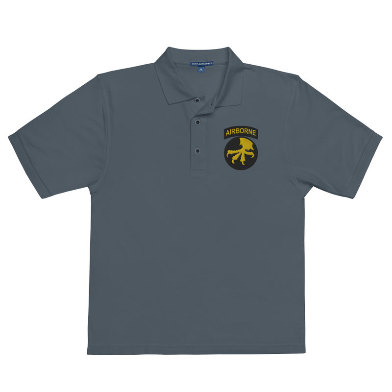 17th Airborne Division Premium Polo Shirt - Steel Grey