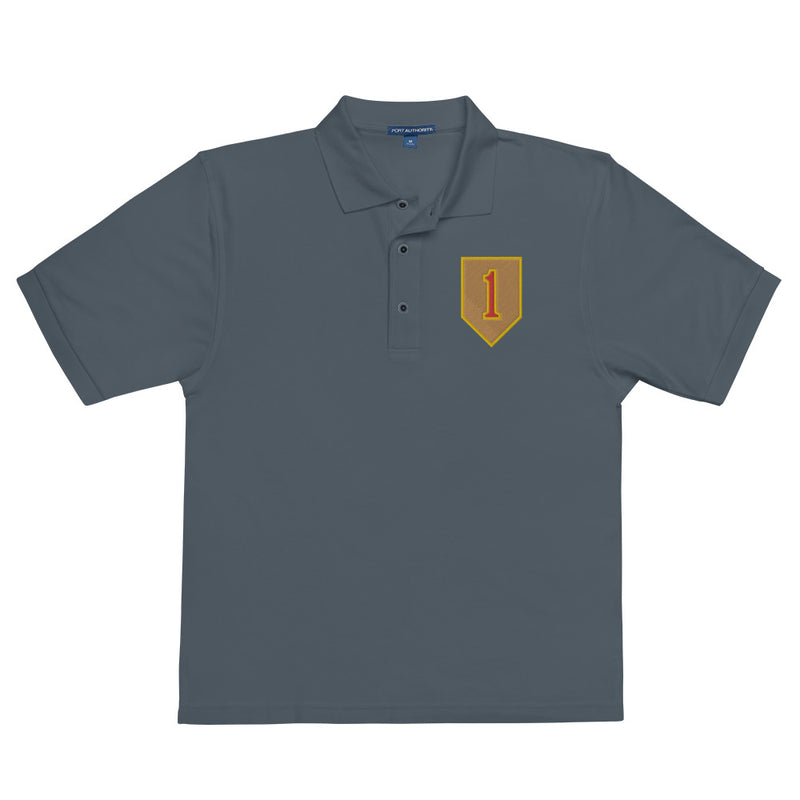 1st Infantry Division Premium Polo Shirt - Steel Grey