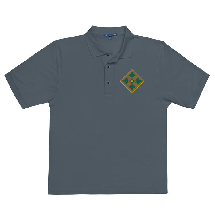 4th Infantry Division Premium Polo Shirt - Steel Grey