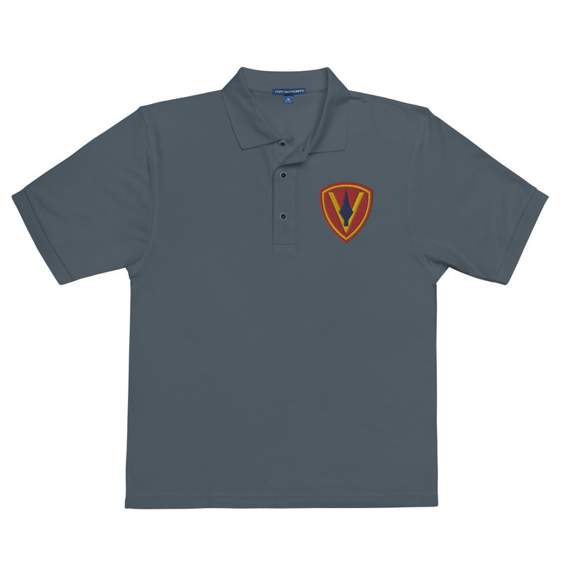 5th Marine Division Premium Polo Shirt - Steel Grey