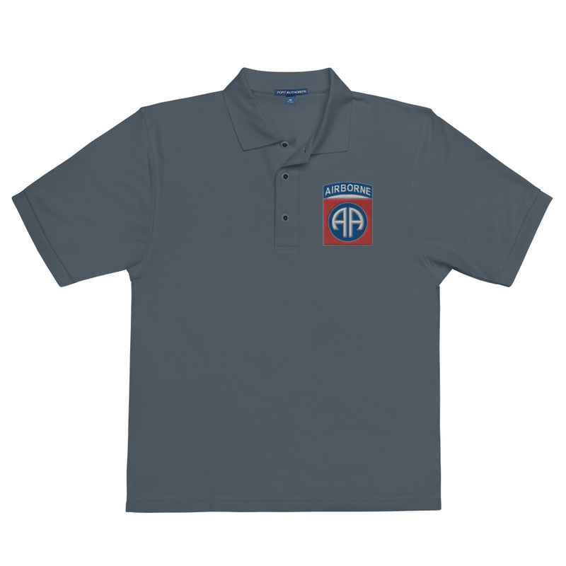 82nd Airborne Division Premium Polo Shirt - Steel Grey