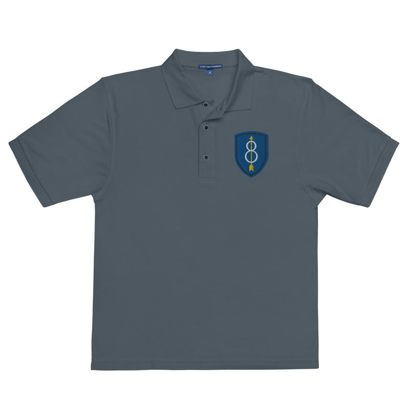 8th Infantry Division Premium Polo Shirt - Steel Grey