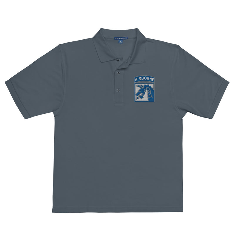 XVIII Airborne Corps Premium Polo Shirt - Steel Grey