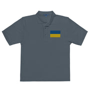 Ukrainian Flag Premium Polo Shirt - Steel Grey