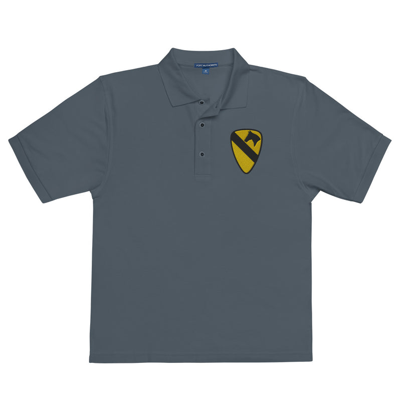 1st Cavalry Division Premium Polo Shirt - Steel Grey