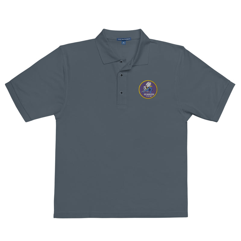 Navy Seabees Premium Polo Shirt - Steel Grey
