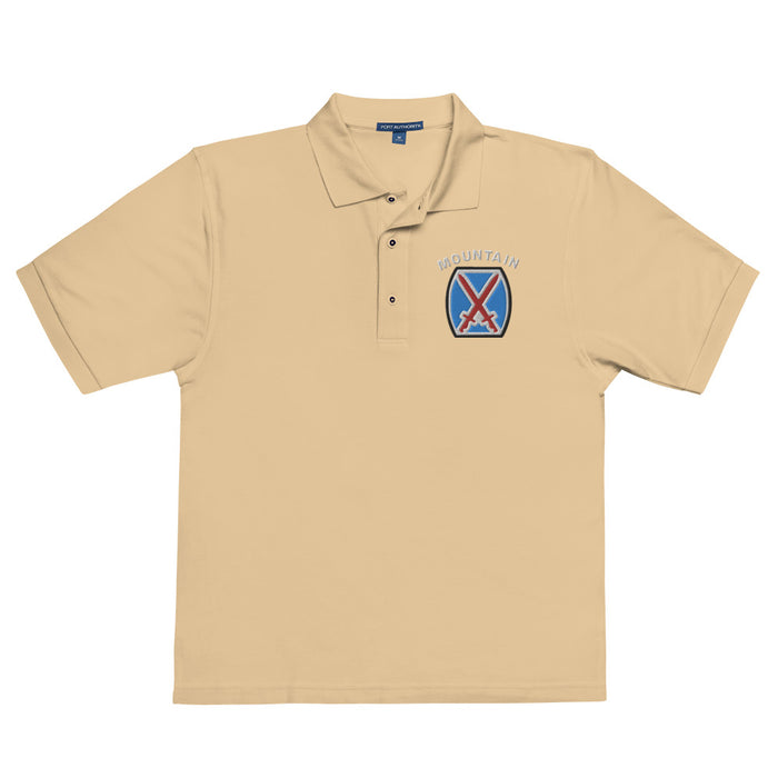 10th Mountain Division Premium Polo Shirt - Stone