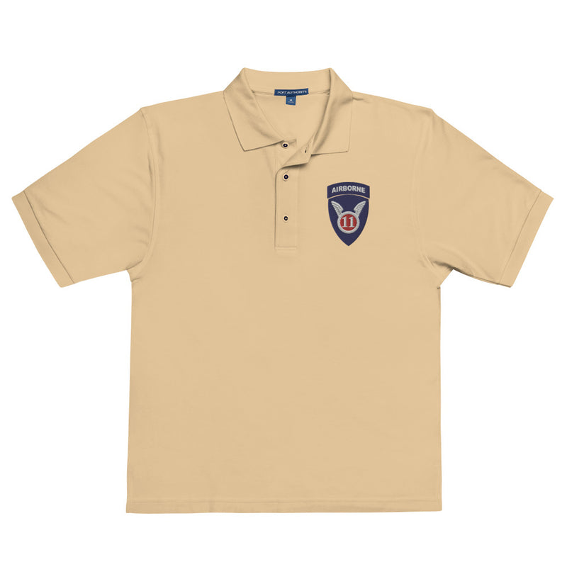 11th Airborne Division Premium Polo Shirt - Stone