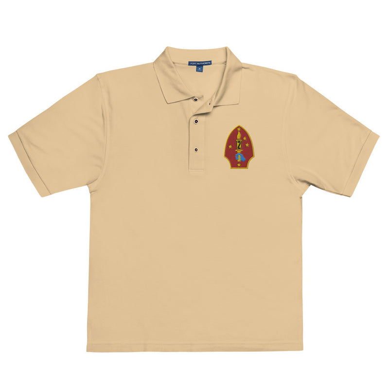 2nd Marine Division Premium Polo Shirt - Stone