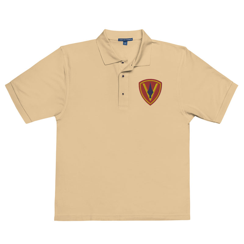 5th Marine Division Premium Polo Shirt - Stone