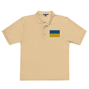 Ukrainian Flag Premium Polo Shirt - Stone