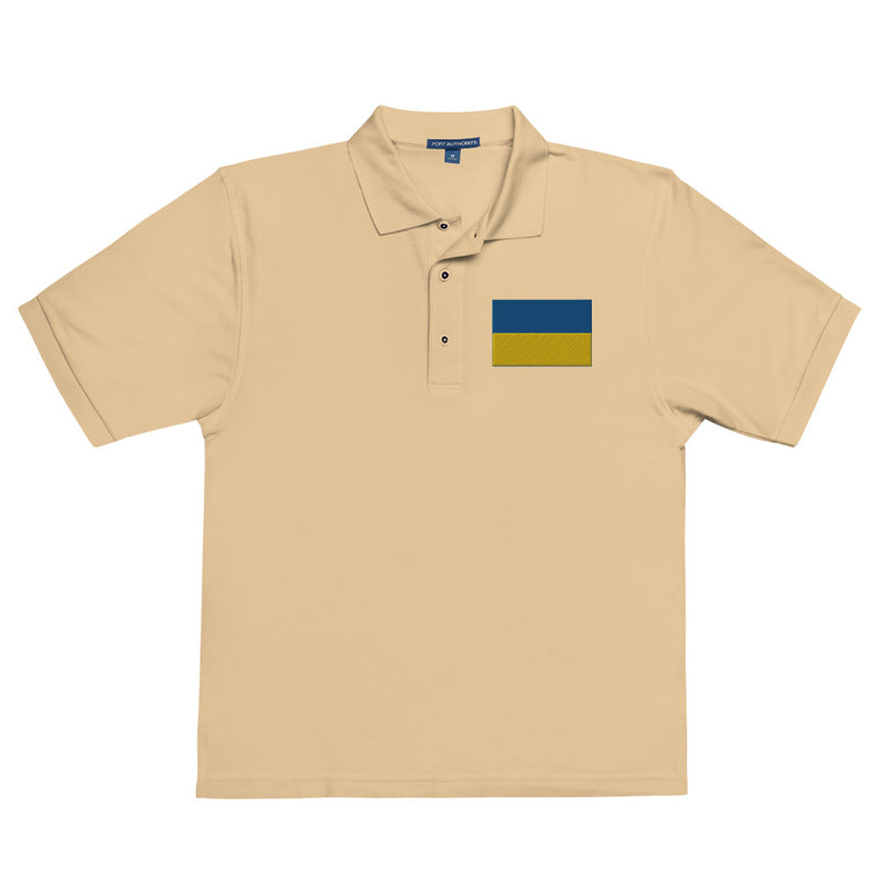 Ukrainian Flag Premium Polo Shirt - Stone