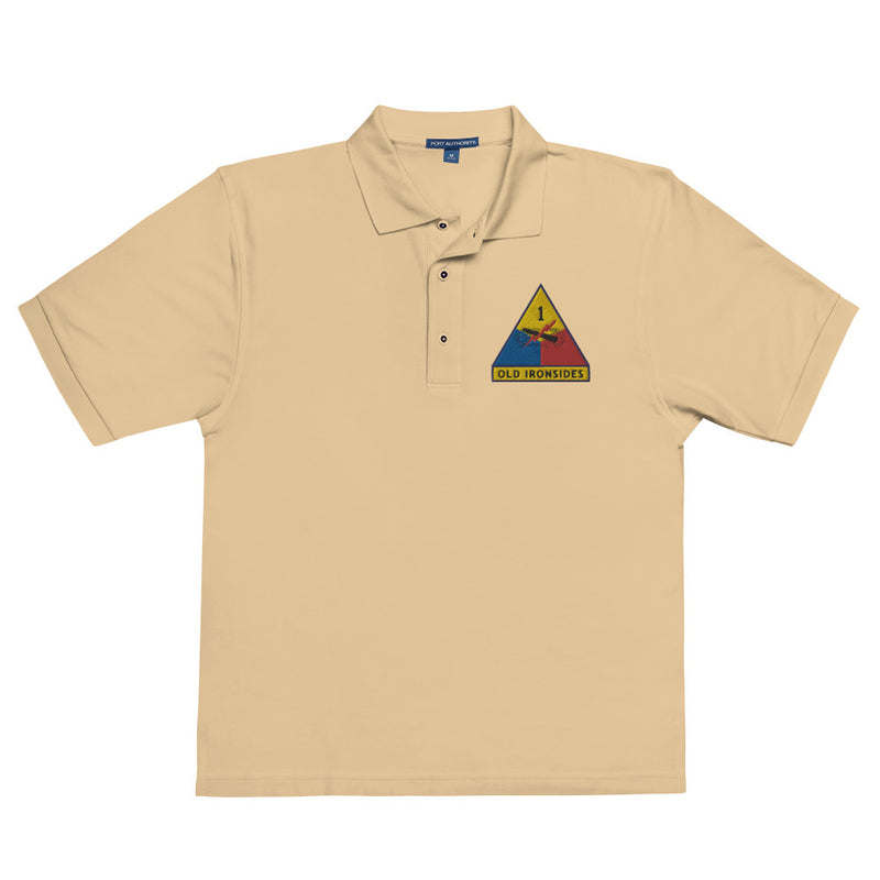 1st Armored Division Premium Polo Shirt - Stone
