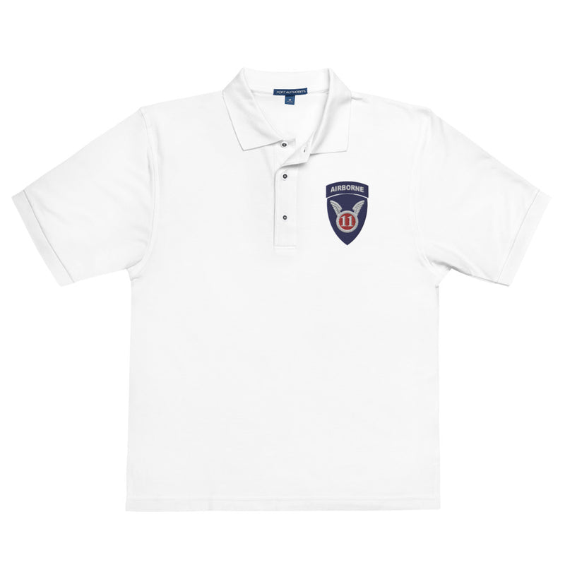 11th Airborne Division Premium Polo Shirt - White