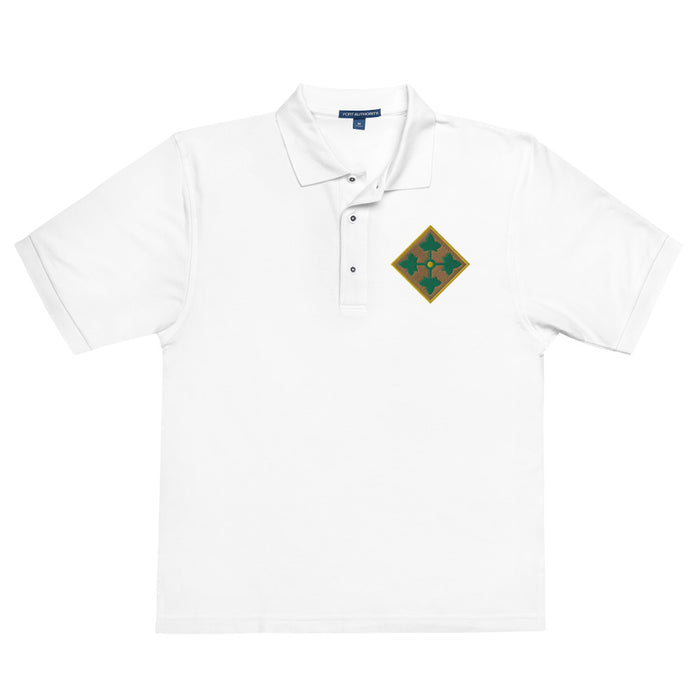 4th Infantry Division Premium Polo Shirt - White