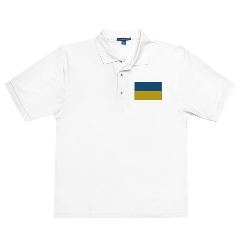 Ukrainian Flag Premium Polo Shirt - White