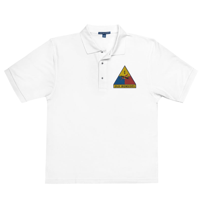 1st Armored Division Premium Polo Shirt - White