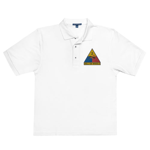 2nd Armored Division Premium Polo Shirt - White