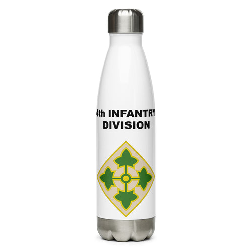 Designed with the 4th Infantry Division logo of the US Army, this water bottle is the perfect addition for today's soldier
