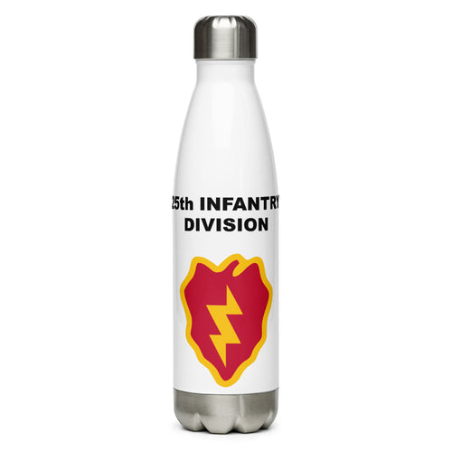 Designed with the 25th Infantry Division logo of the US Army, this water bottle is the perfect addition for today's soldier