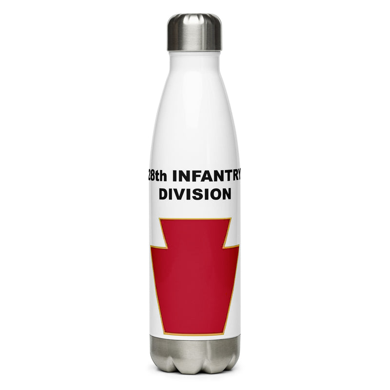 Designed with the 28th Infantry Division logo of the US Army, this water bottle is the perfect addition for today's soldier