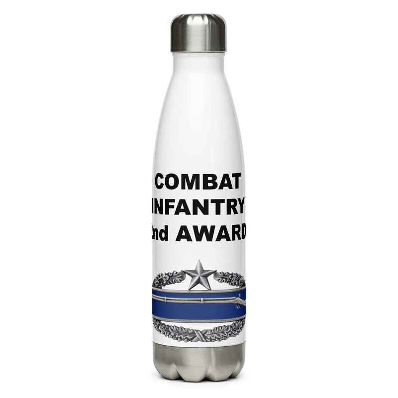 Designed with the Combat Infantry 2nd Award logo of the US Army, this water bottle is the perfect addition for today's soldier