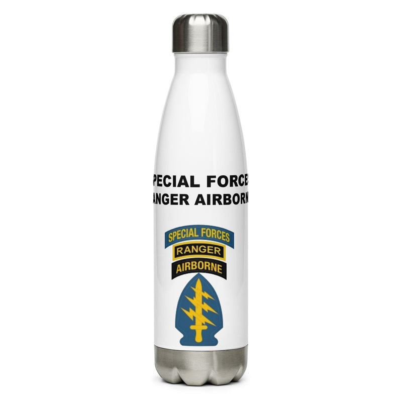 Designed with the Special Forces Ranger Airborne logo of the US Army, this water bottle is the perfect addition for today's soldier