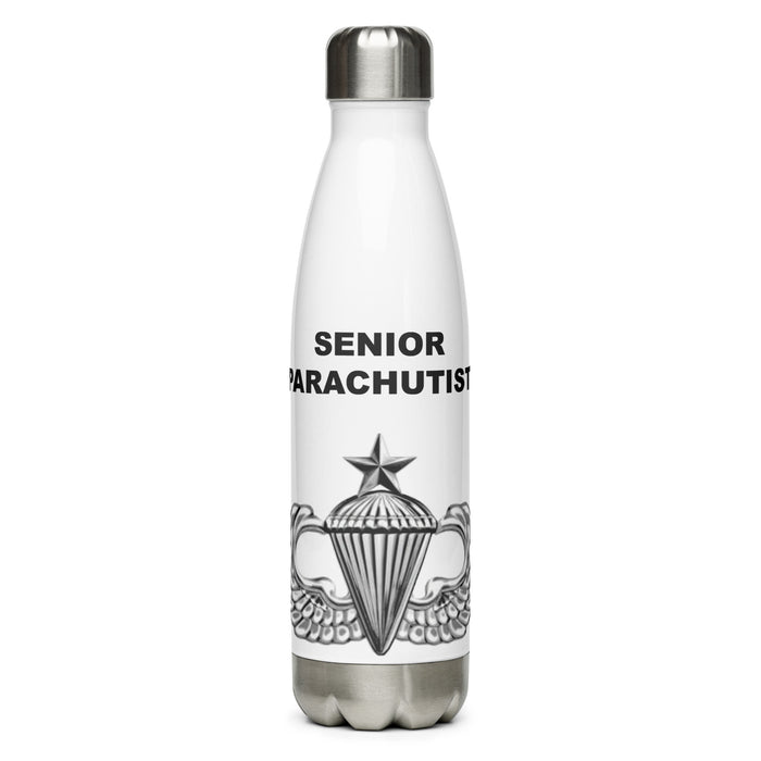 Designed with the Senior Parachutist logo of the US Army, this water bottle is the perfect addition for today's soldier