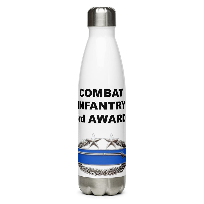 Designed with the Combat Infantry 3rd Award logo of the US Army, this water bottle is the perfect addition for today's soldier
