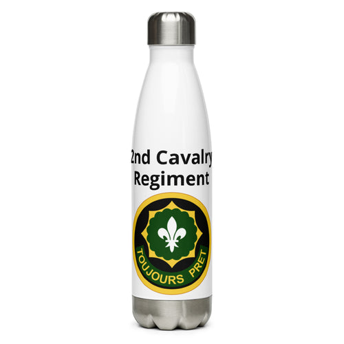 Designed with the 2nd Cavalry Regiment logo of the US Army, this water bottle is the perfect addition for today's soldier