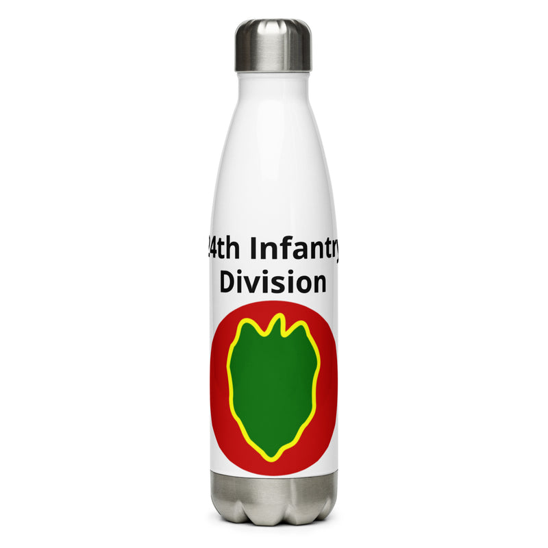 Designed with the 24th Infantry Division logo of the US Army, this water bottle is the perfect addition for today's soldier