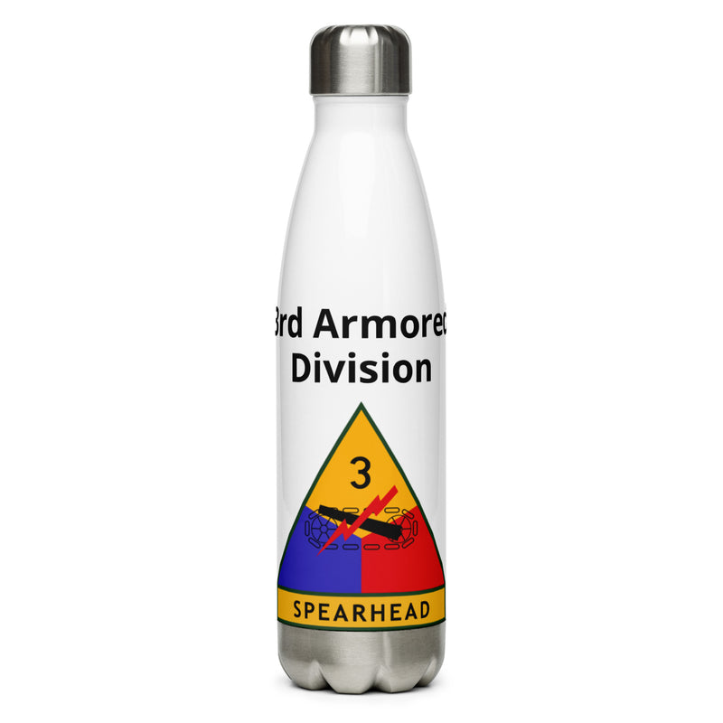 Designed with the 3rd Armored Division logo of the US Army, this water bottle is the perfect addition for today's soldier