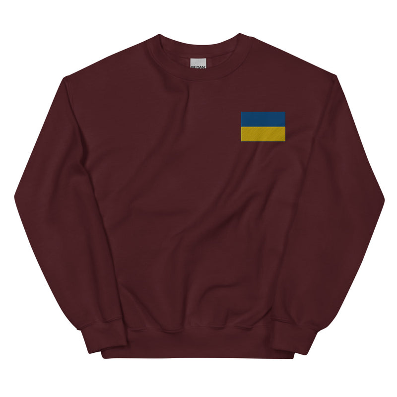 Ukrainian Flag Sweatshirt - Maroon