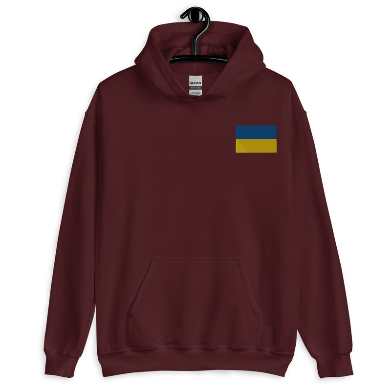 Ukrainian Flag Hoodie - Maroon