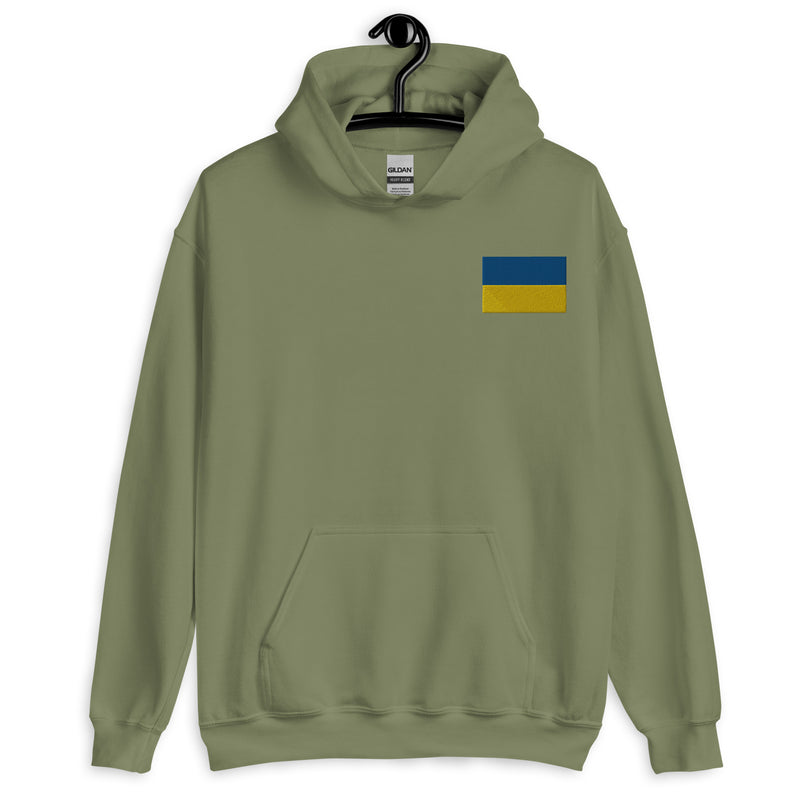 Ukrainian Flag Hoodie - Military Green
