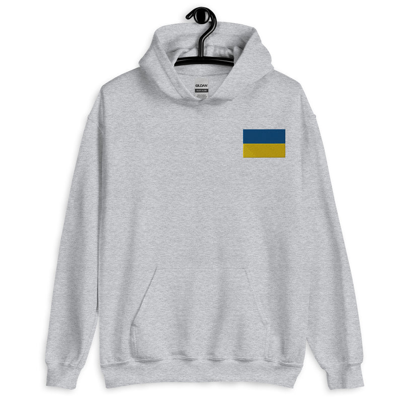Ukrainian Flag Hoodie - Sport Grey