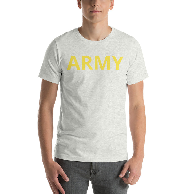 United States Army Men's T-Shirt Yellow Lettering - Ash
