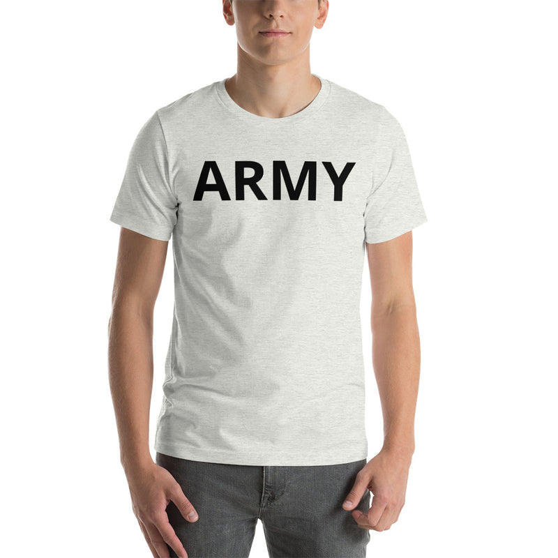 United States Army Men's T-Shirt with Black Lettering - Ash