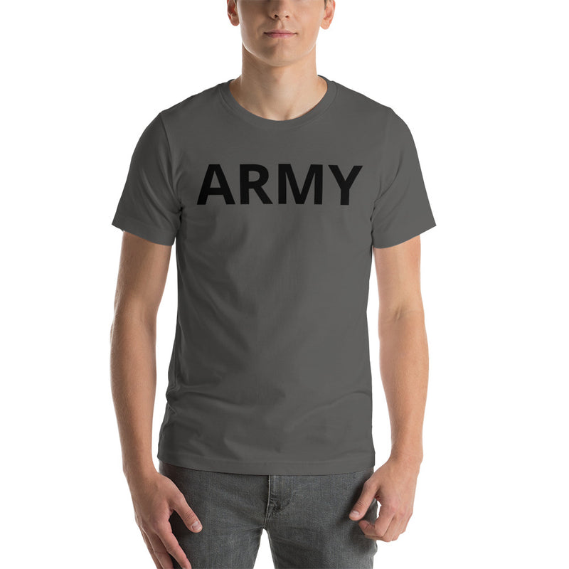 United States Army Men's T-Shirt with Black Lettering - Asphalt