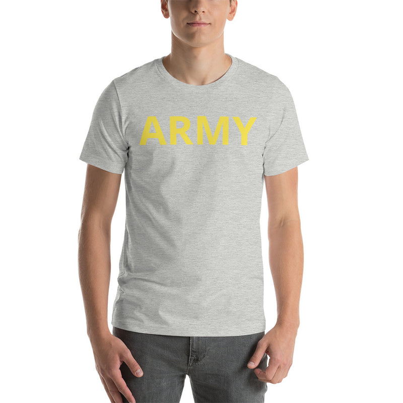 United States Army Men's T-Shirt Yellow Lettering - Athletic Heather