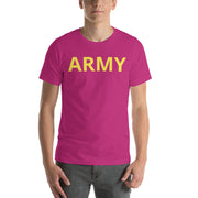 United States Army Men's T-Shirt Yellow Lettering - Berry
