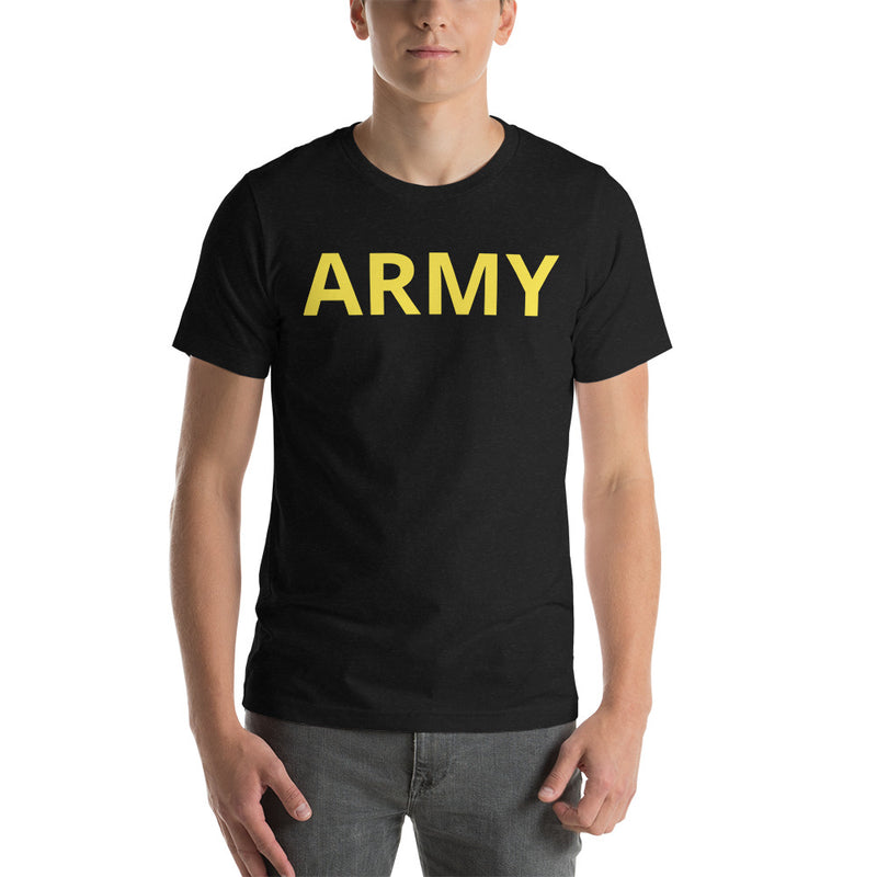 United States Army Men's T-Shirt Yellow Lettering - Black