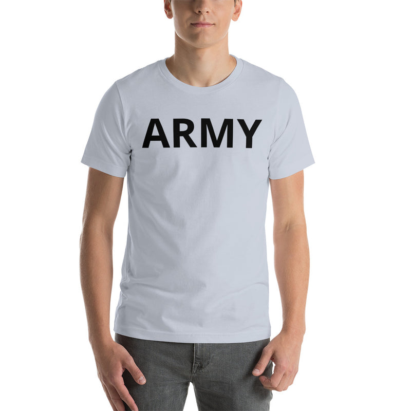 United States Army Men's T-Shirt with Black Lettering - Light Blue