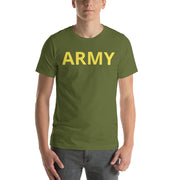 United States Army Men's T-Shirt Yellow Lettering - Olive