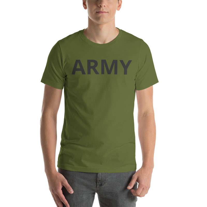 United States Army Men's T-Shirt with Black Lettering - Olive